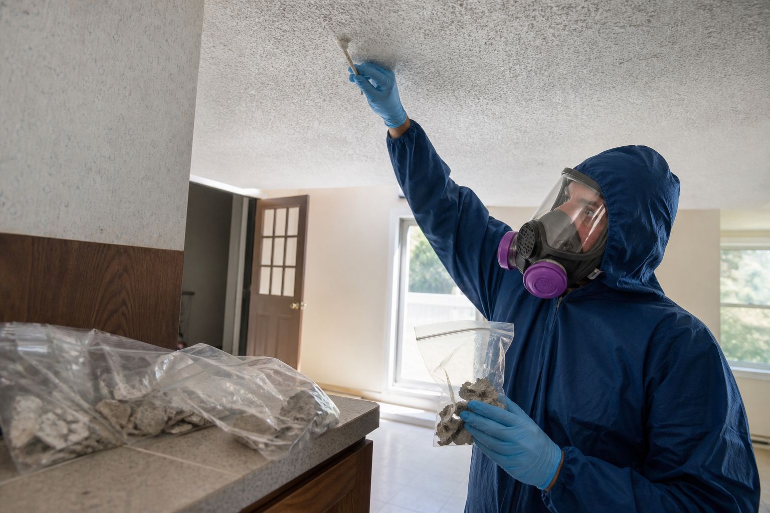 Asbestos bulk sampling in an older house